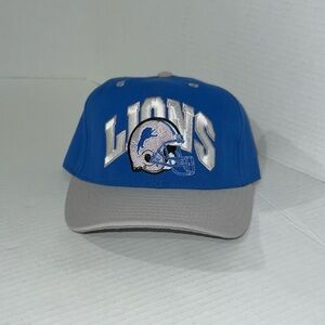 Vintage Detroit Lions 90s Snapback Hat Embroidered Spellout Barry Sanders Ancco